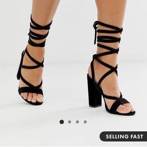 NWOT! Public Desire Julia black block heel